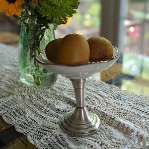 Vintage Franklin M Whiting Weighted Sterling Silver Frosted Candy 6" Dish